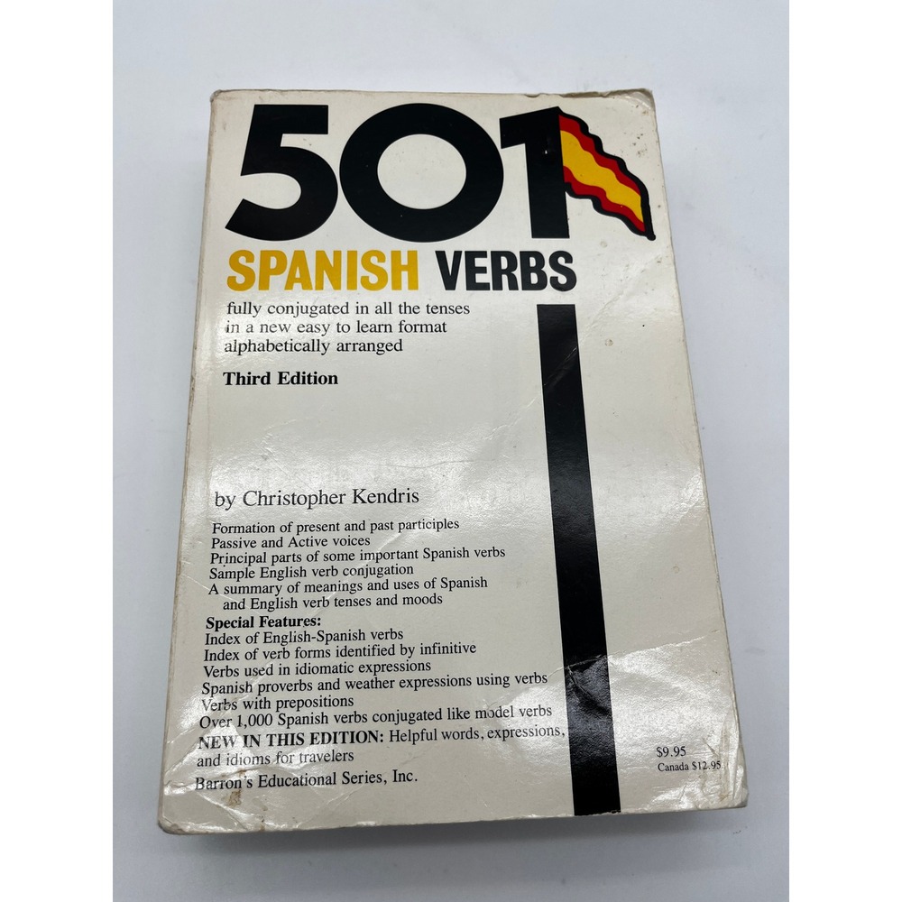 Barron's 501 Spanish Verbs Book Third Edition Christopher Kendris Paperback